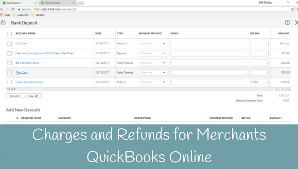 How to enter charges and refund for Merchants in QuickBooks Online